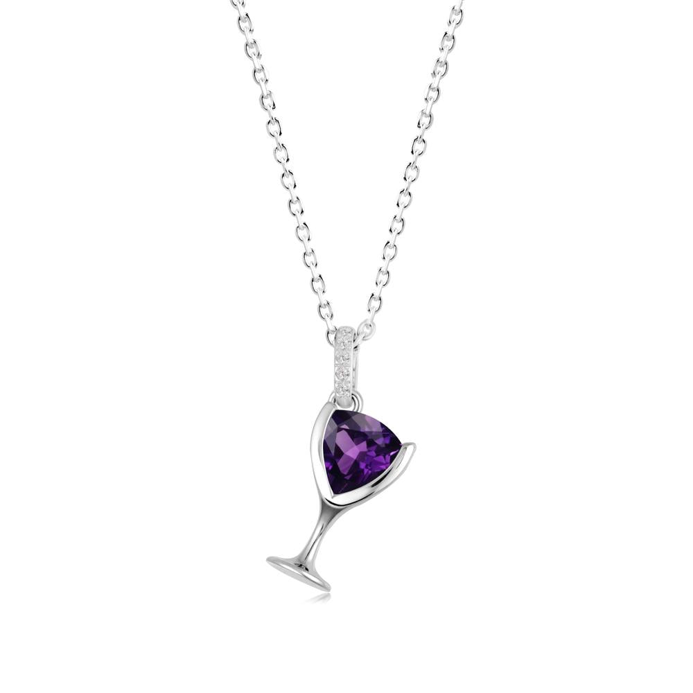 Wine Glass Inspired Amethyst Pendant - LUO Jewelry #metal_sterling silver