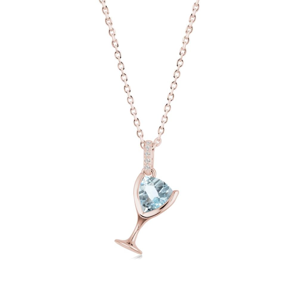 Wine Glass Inspired Aquamarine Pendant - LUO Jewelry #metal_14k rose gold