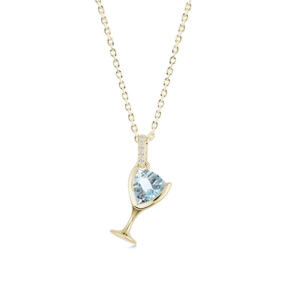 Wine Glass Inspired Aquamarine Pendant - LUO Jewelry #metal_14k yellow gold