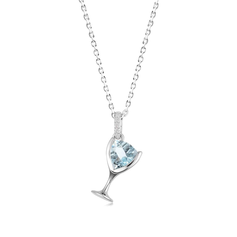 Wine Glass Inspired Aquamarine Pendant - LUO Jewelry #metal_18k white gold