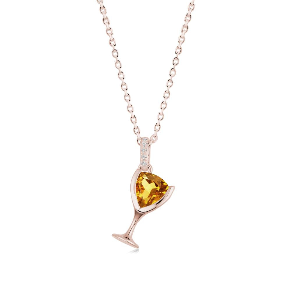 Wine Glass Inspired Citrine Pendant - LUO Jewelry #metal_14k rose gold
