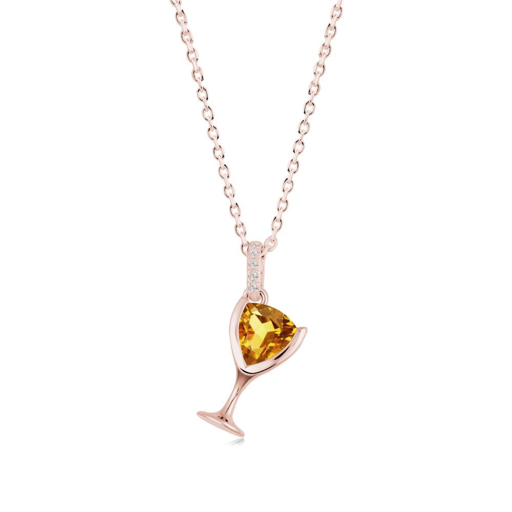 Wine Glass Inspired Citrine Pendant - LUO Jewelry #metal_18k rose gold