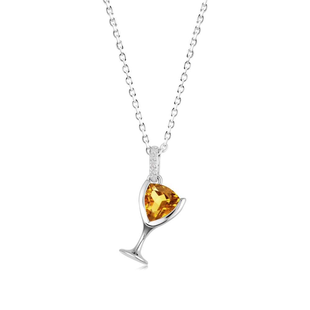 Wine Glass Inspired Citrine Pendant - LUO Jewelry #metal_18k white gold