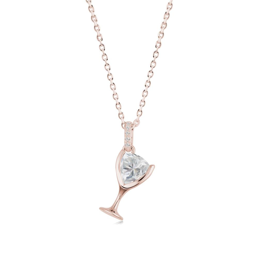 Wine Glass Inspired Cubic Zirconia Pendant - LUO Jewelry #metal_14k rose gold