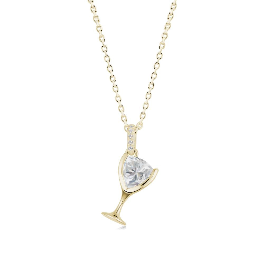 Wine Glass Inspired Cubic Zirconia Pendant - LUO Jewelry #metal_14k yellow gold