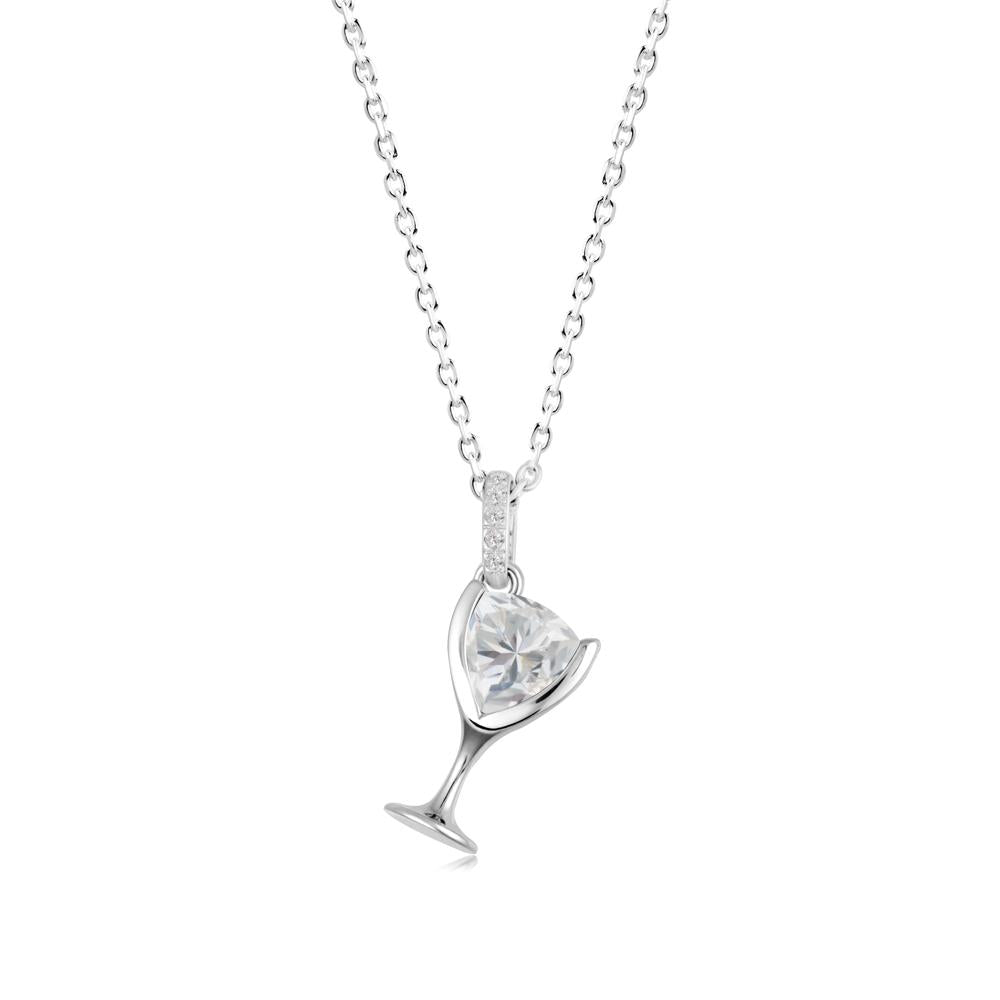 Wine Glass Inspired Cubic Zirconia Pendant - LUO Jewelry #metal_18k white gold
