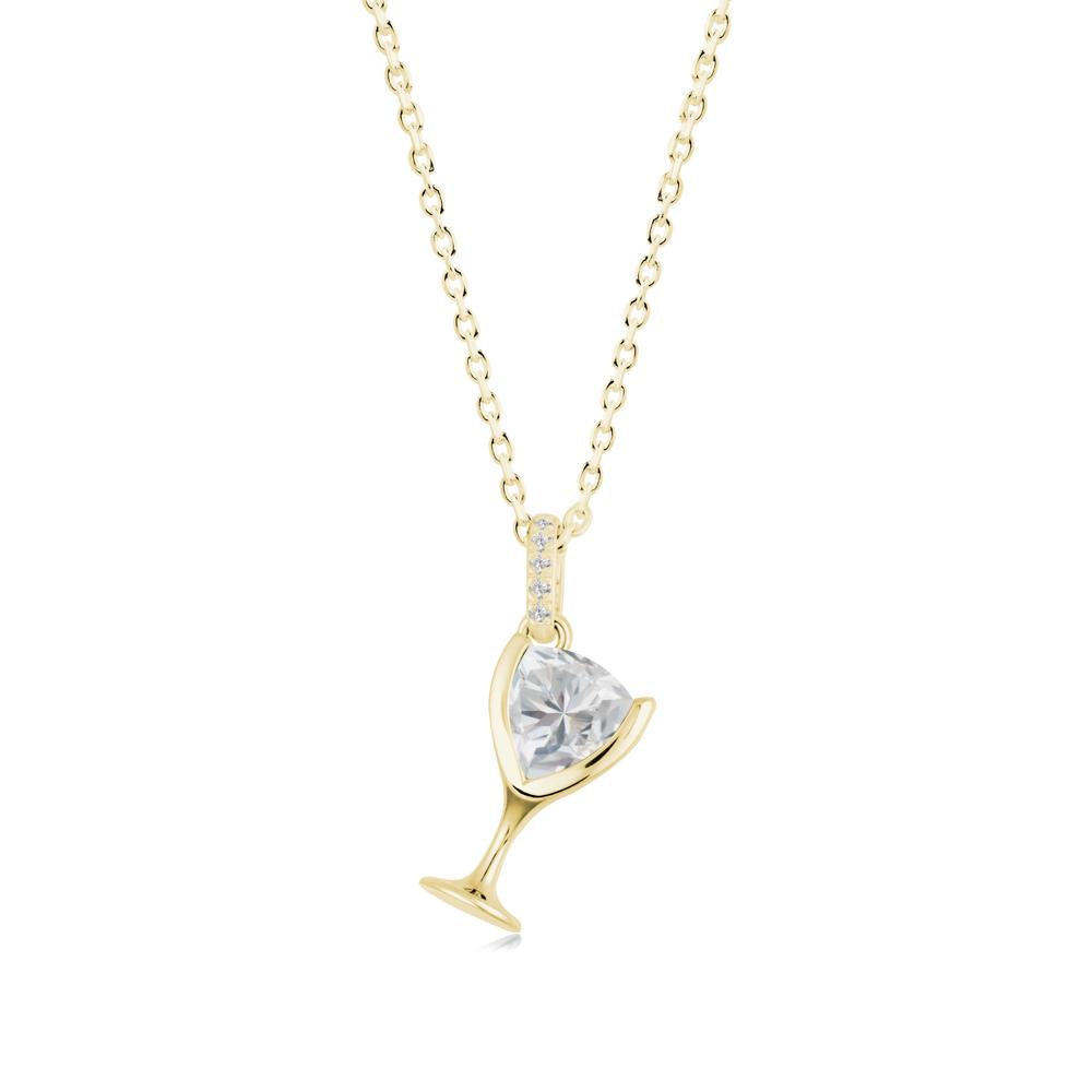 Wine Glass Inspired Cubic Zirconia Pendant - LUO Jewelry #metal_18k yellow gold