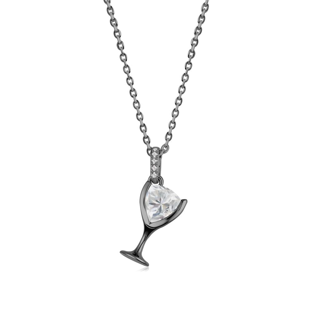 Wine Glass Inspired Cubic Zirconia Pendant - LUO Jewelry #metal_black finish sterling silver
