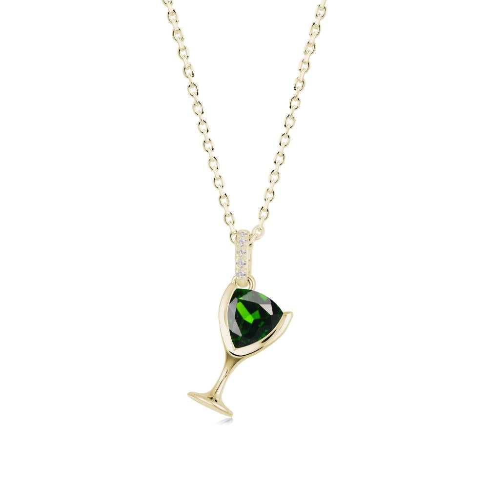 Trillion Diopside Bezel Necklace - LUO Jewelry #metal_14k yellow gold
