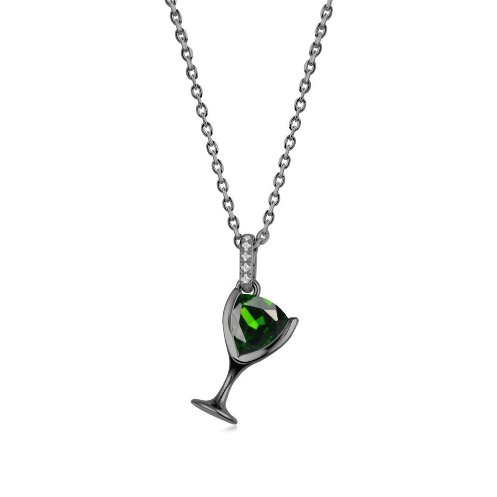 Trillion Diopside Bezel Necklace - LUO Jewelry #metal_black finish sterling silver