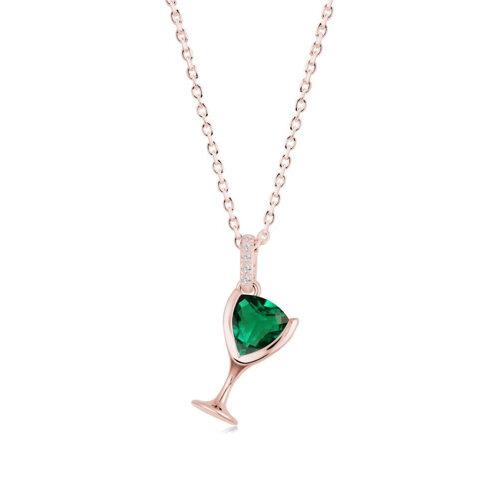 Wine Glass Inspired Emerald Pendant - LUO Jewelry #metal_18k rose gold