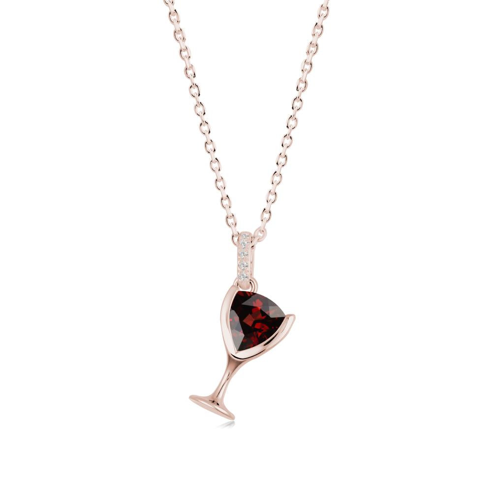 Wine Glass Inspired Garnet Pendant - LUO Jewelry #metal_14k rose gold