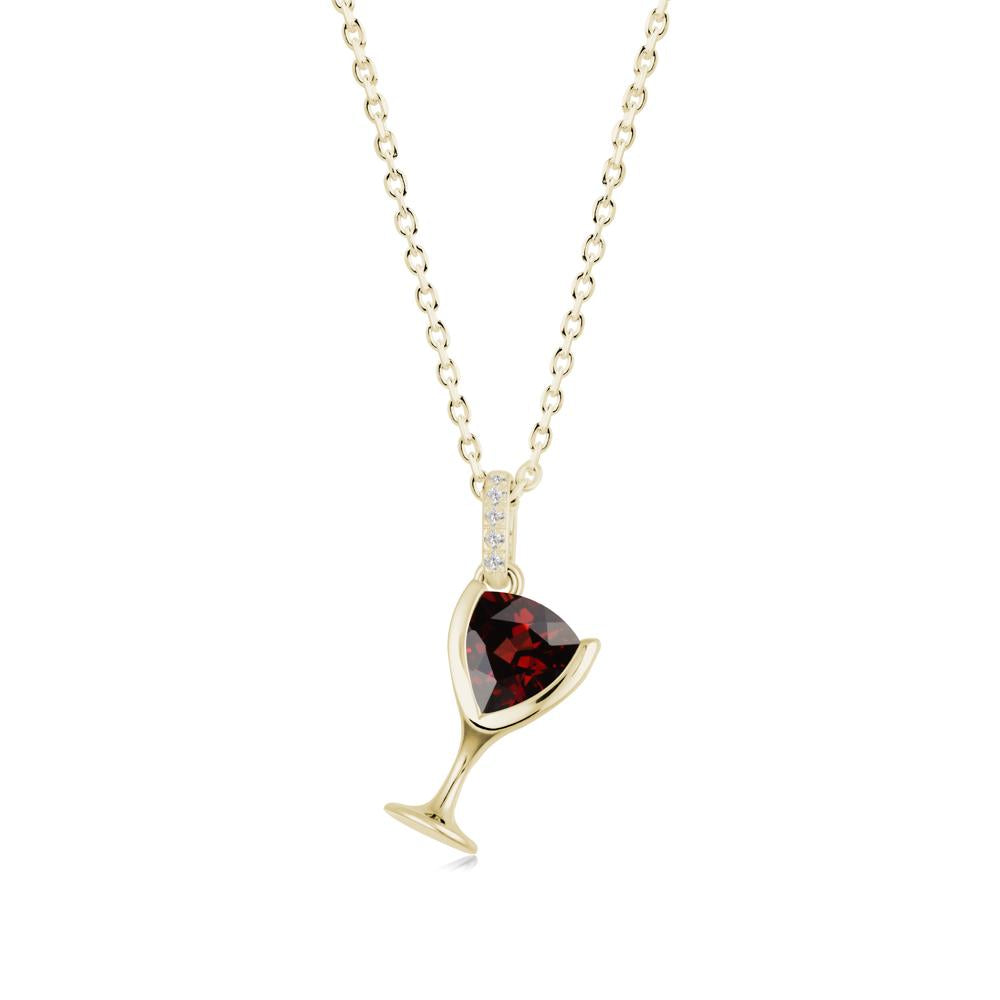 Wine Glass Inspired Garnet Pendant - LUO Jewelry #metal_14k yellow gold