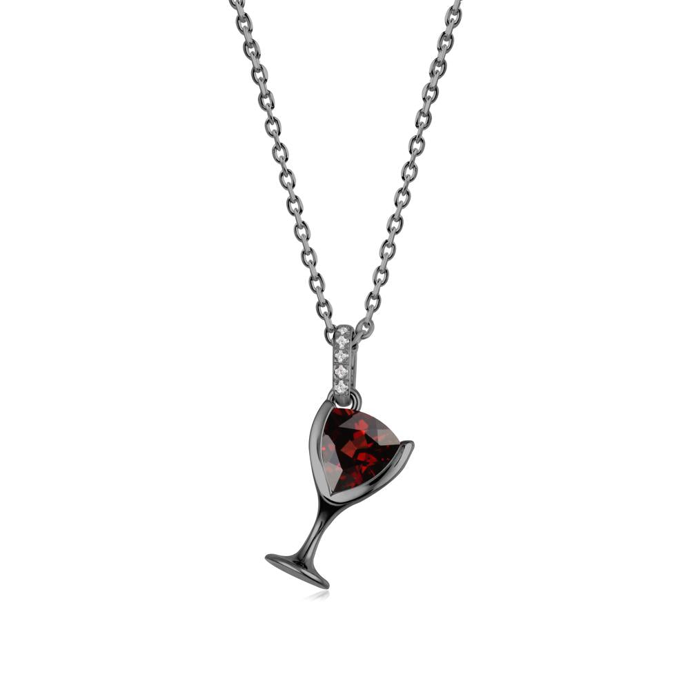 Wine Glass Inspired Garnet Pendant - LUO Jewelry #metal_black finish sterling silver