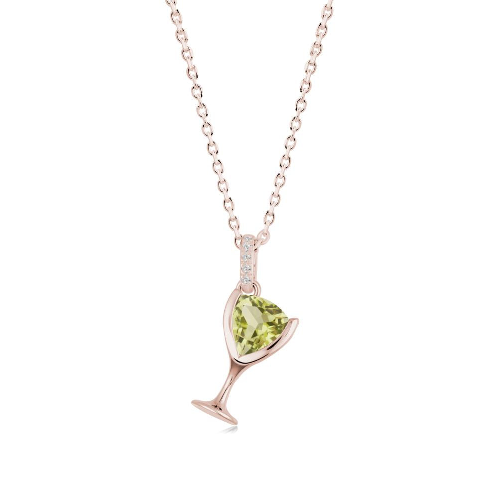 Wine Glass Inspired Lemon Quartz Pendant - LUO Jewelry #metal_14k rose gold