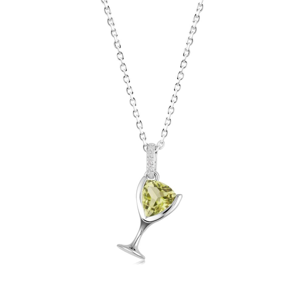 Wine Glass Inspired Lemon Quartz Pendant - LUO Jewelry #metal_sterling silver
