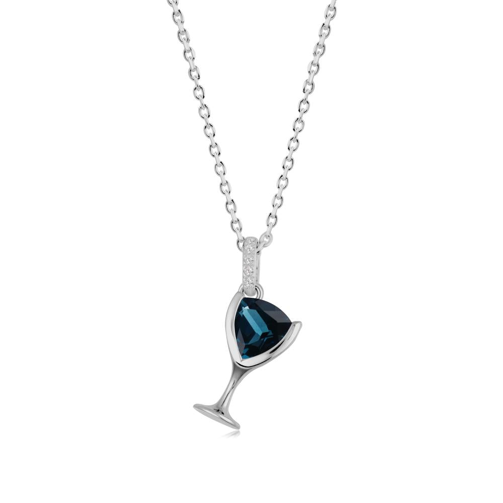 Trillion London Blue Topaz Bezel Necklace - LUO Jewelry #metal_platinum