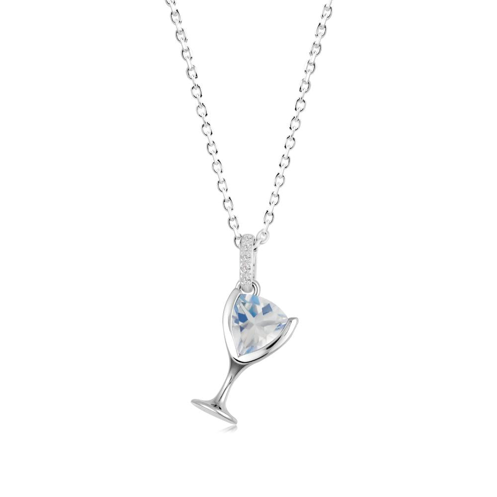 Wine Glass Inspired Moonstone Pendant - LUO Jewelry #metal_14k white gold