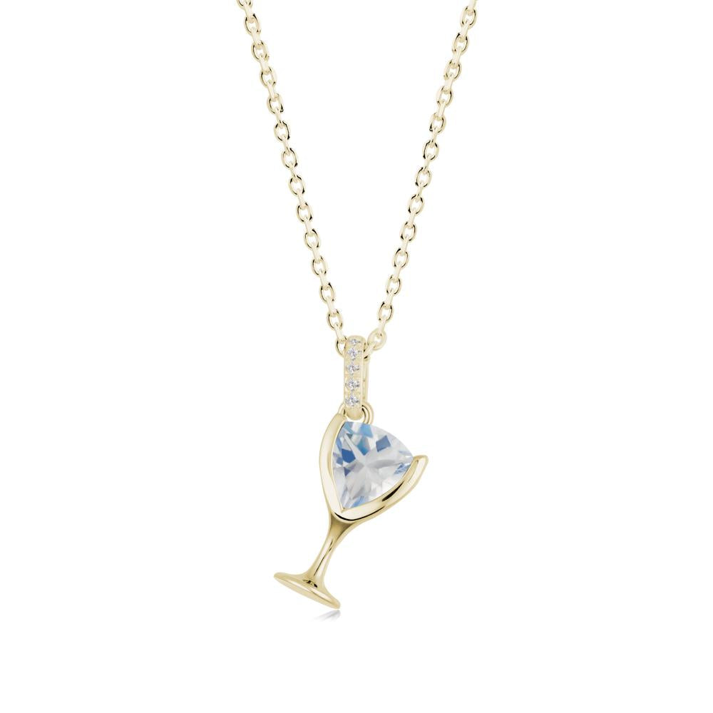 Wine Glass Inspired Moonstone Pendant - LUO Jewelry #metal_14k yellow gold