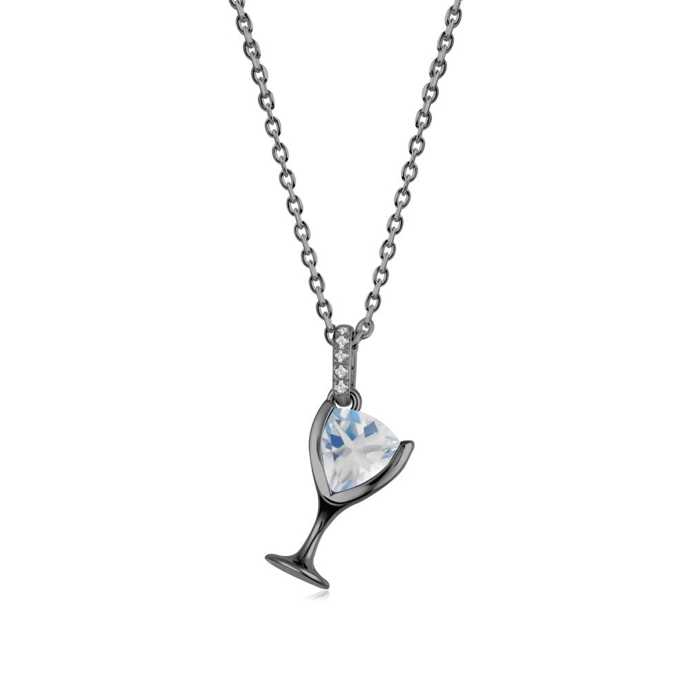 Wine Glass Inspired Moonstone Pendant - LUO Jewelry #metal_black finish sterling silver