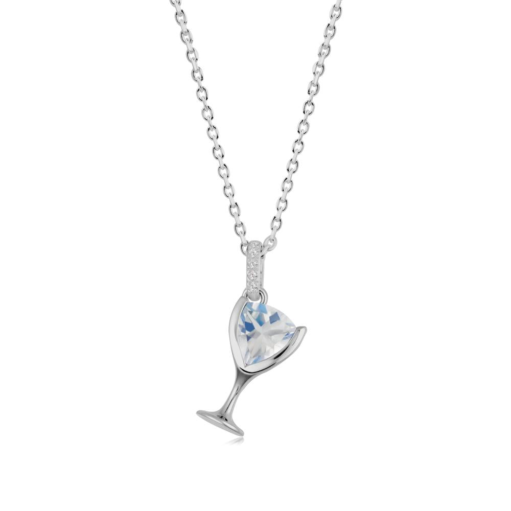 Wine Glass Inspired Moonstone Pendant - LUO Jewelry #metal_platinum