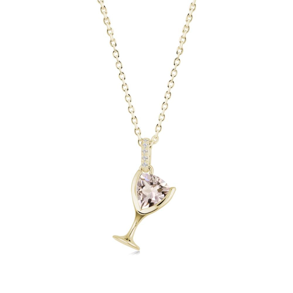 Wine Glass Inspired Morganite Pendant - LUO Jewelry #metal_14k yellow gold