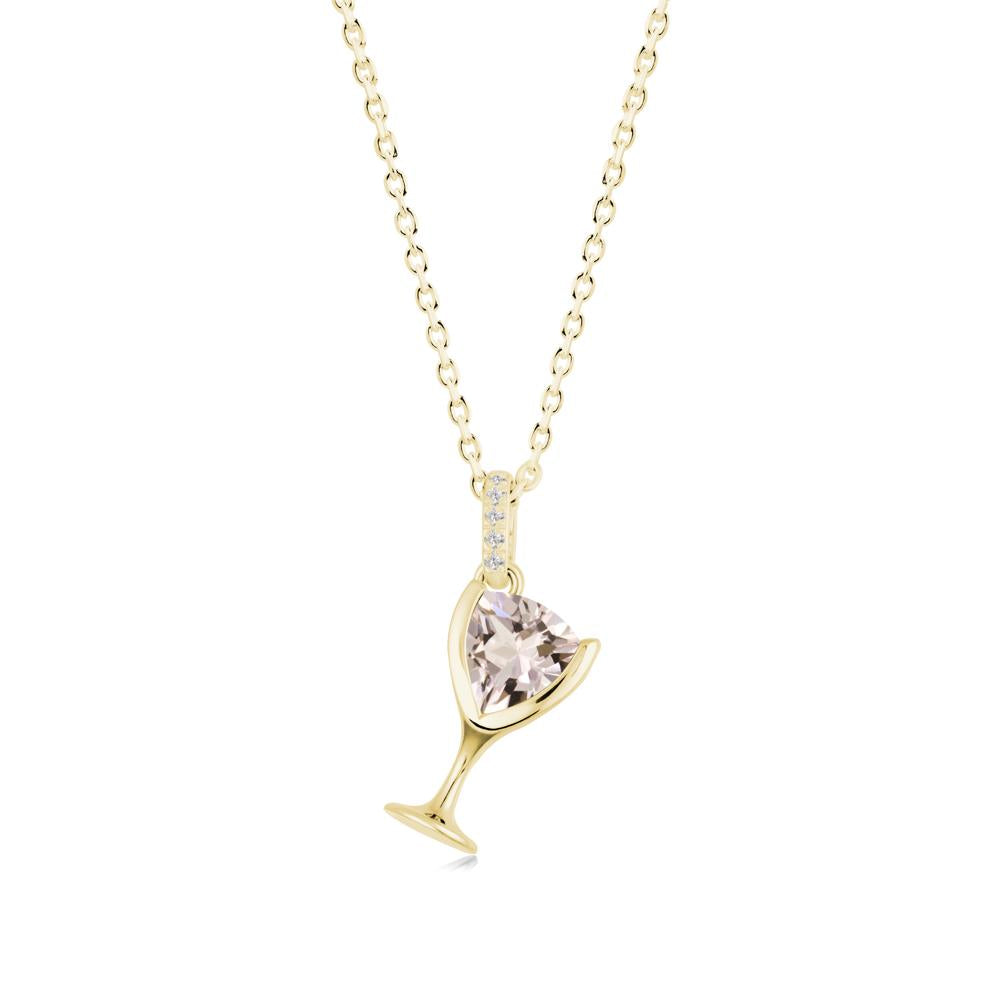 Wine Glass Inspired Morganite Pendant - LUO Jewelry #metal_18k yellow gold