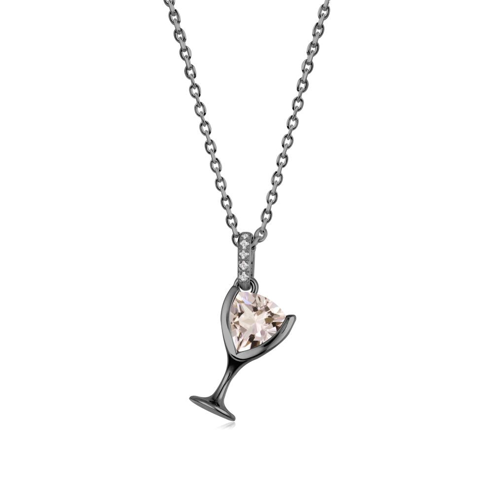 Wine Glass Inspired Morganite Pendant - LUO Jewelry #metal_black finish sterling silver