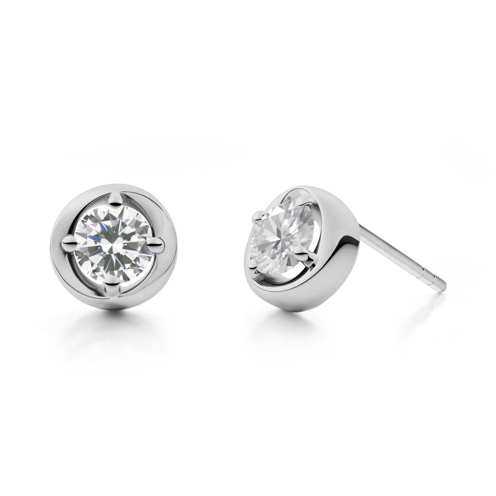 Swirl Cubic Zirconia Stud Earrings - LUO Jewelry #metal_platinum