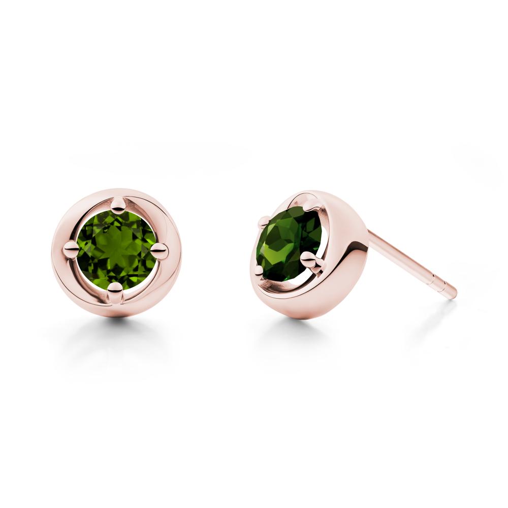 Swirl Diopside Stud Earrings - LUO Jewelry #metal_18k rose gold