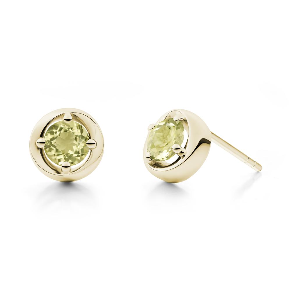 Swirl Lemon Quartz Stud Earrings - LUO Jewelry #metal_14k yellow gold
