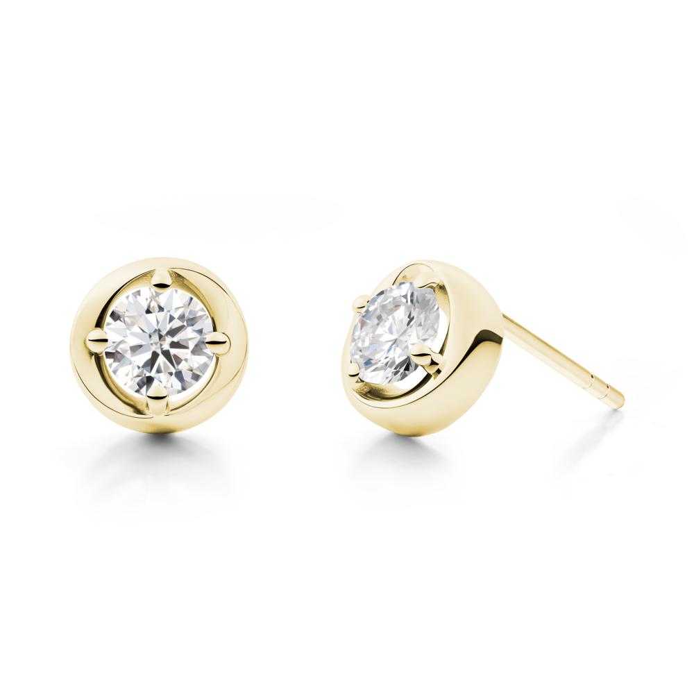 Swirl Moissanite Stud Earrings - LUO Jewelry #metal_18k yellow gold