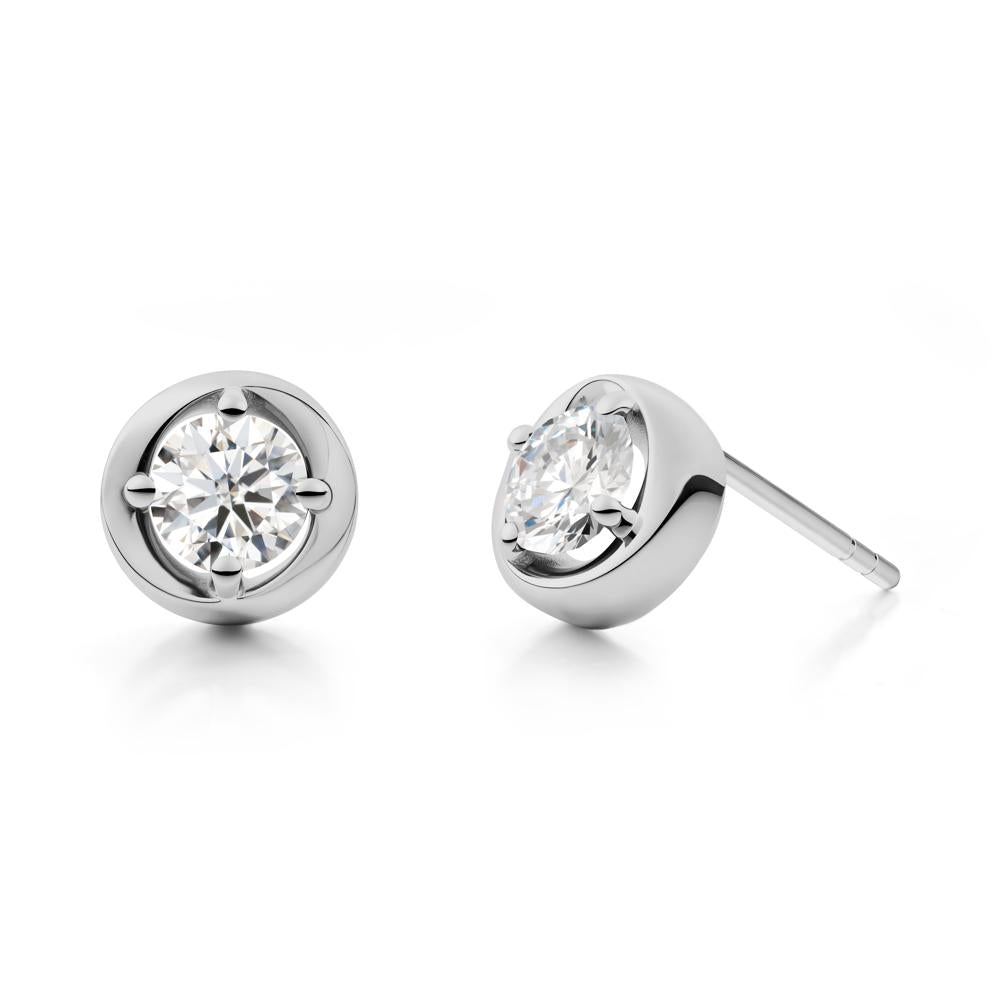 Swirl Moissanite Stud Earrings - LUO Jewelry #metal_platinum
