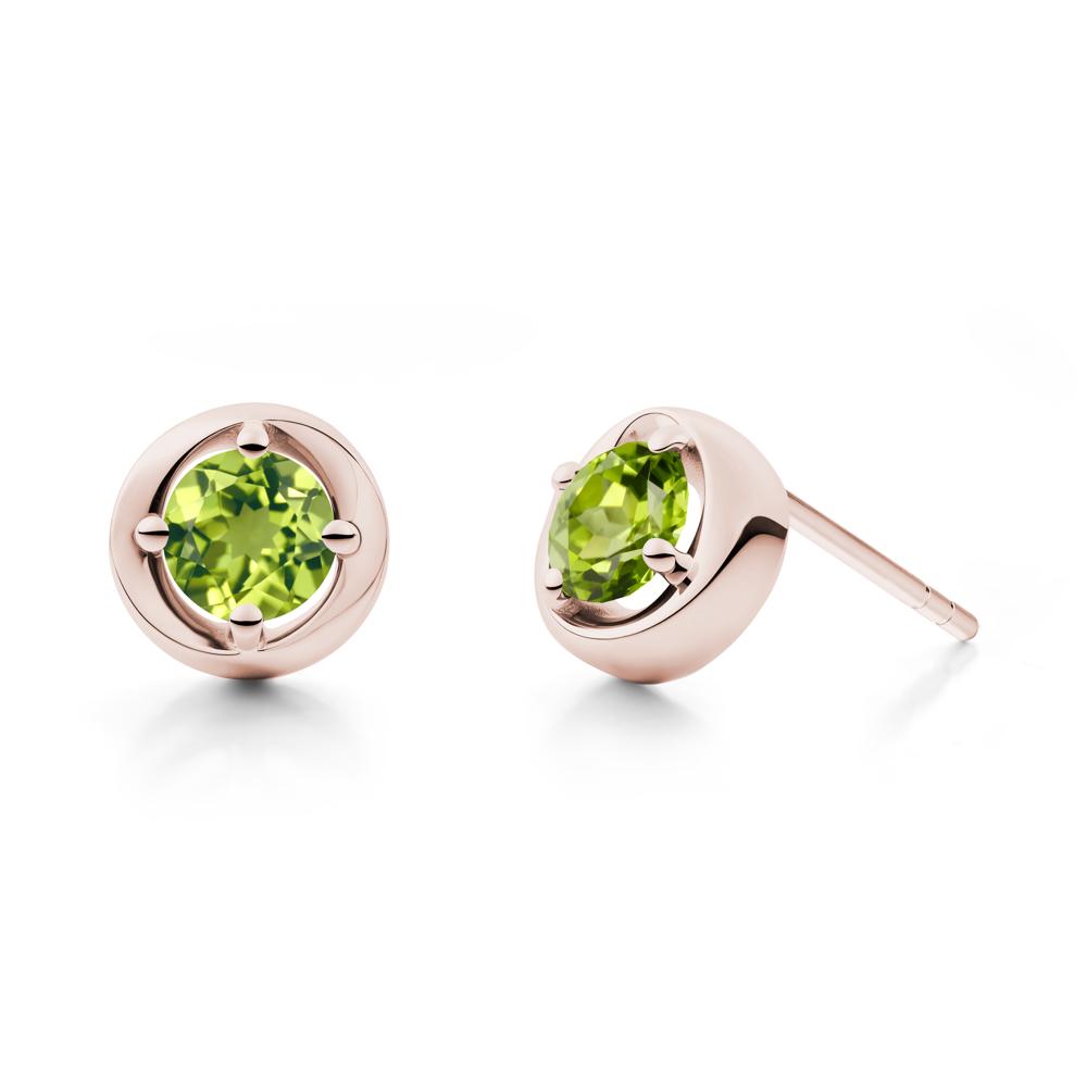 Swirl Peridot Stud Earrings - LUO Jewelry #metal_14k rose gold