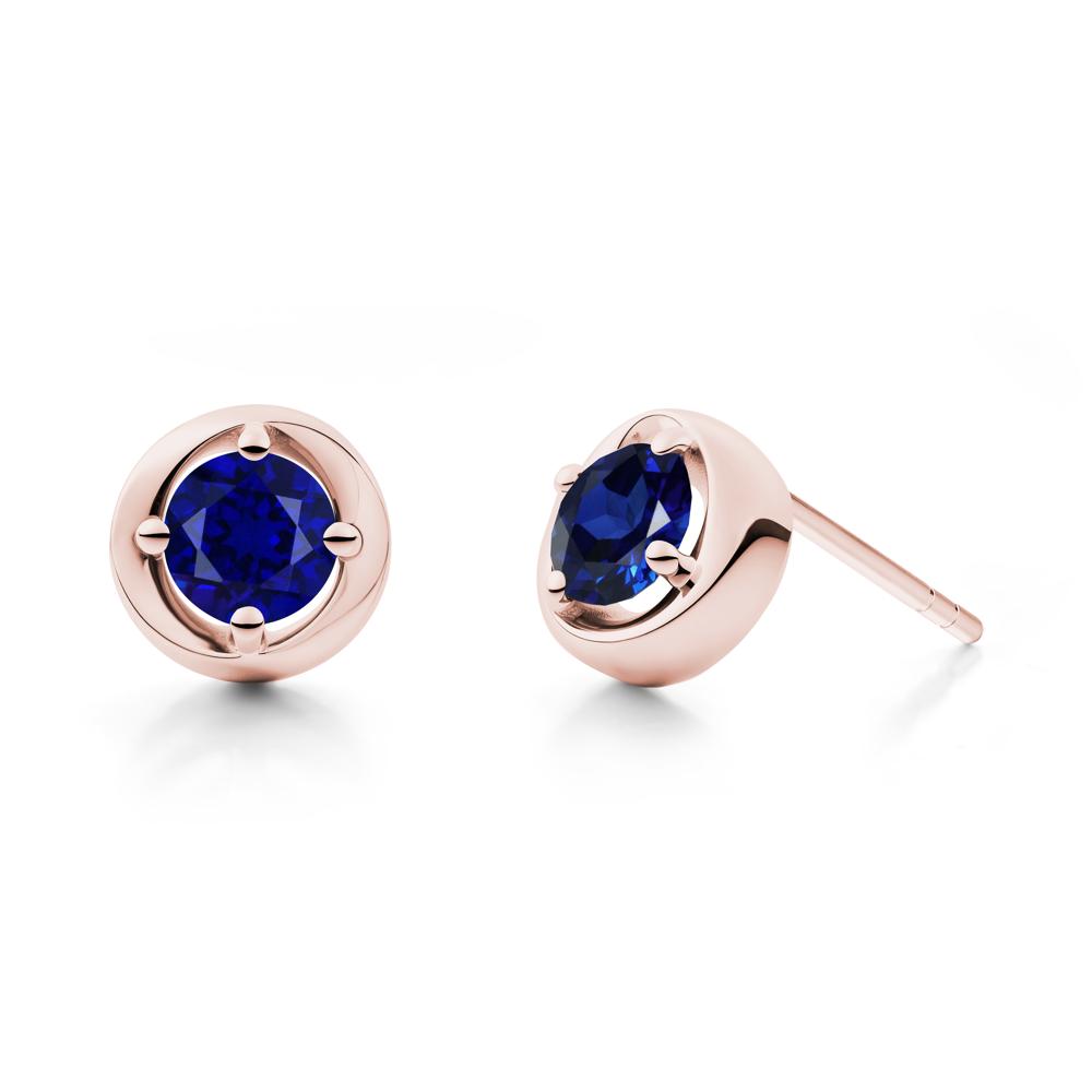 Swirl Sapphire Stud Earrings - LUO Jewelry #metal_18k rose gold