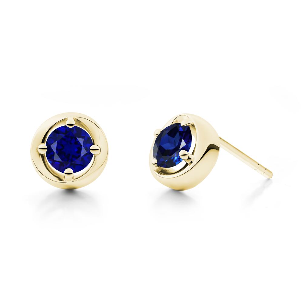 Swirl Sapphire Stud Earrings - LUO Jewelry #metal_18k yellow gold