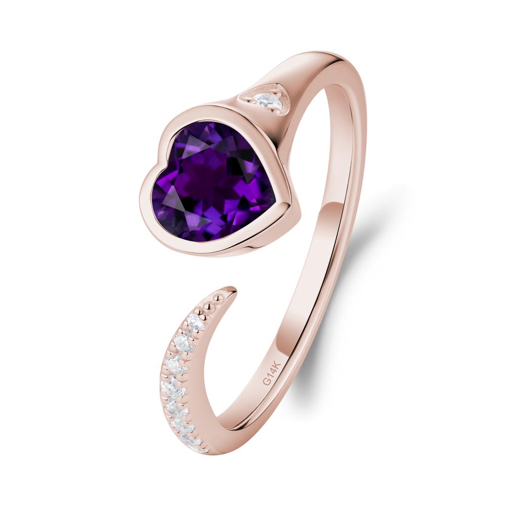 Amethyst Open Engagement Ring - LUO Jewelry #metal_14k rose gold