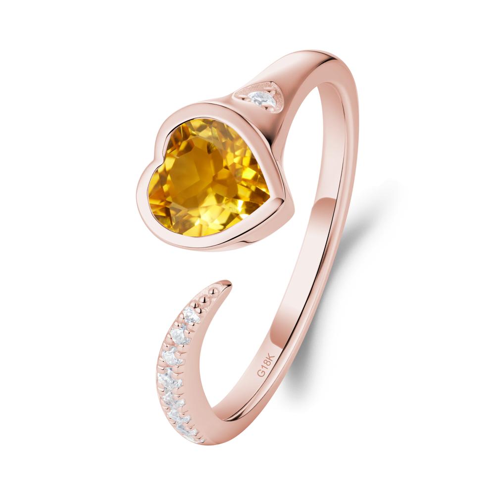 Citrine Open Engagement Ring - LUO Jewelry #metal_18k rose gold