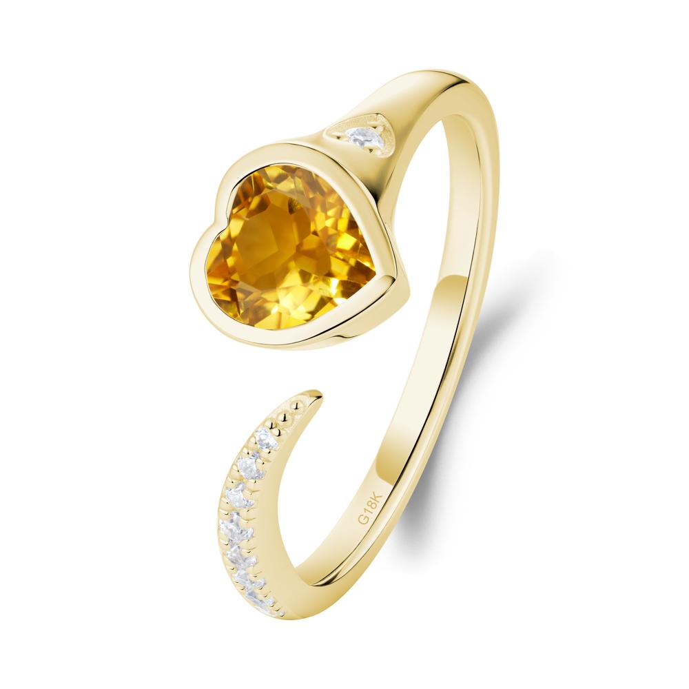 Citrine Open Engagement Ring - LUO Jewelry #metal_18k yellow gold