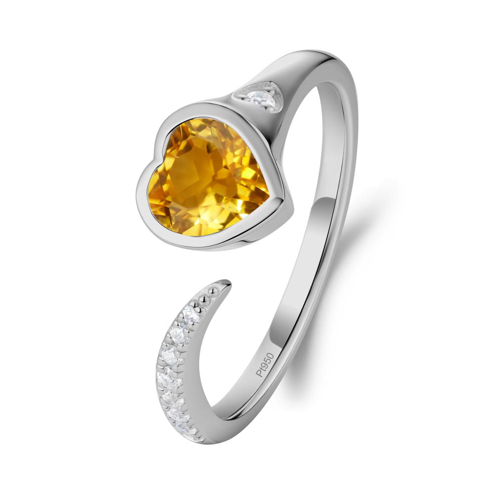 Citrine Open Engagement Ring - LUO Jewelry #metal_platinum