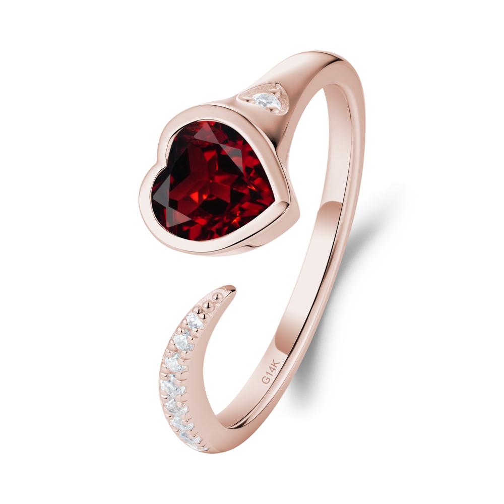Garnet Open Engagement Ring - LUO Jewelry #metal_14k rose gold
