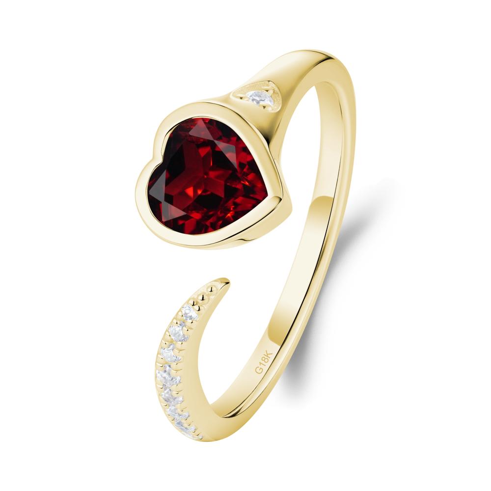 Garnet Open Engagement Ring - LUO Jewelry #metal_18k yellow gold