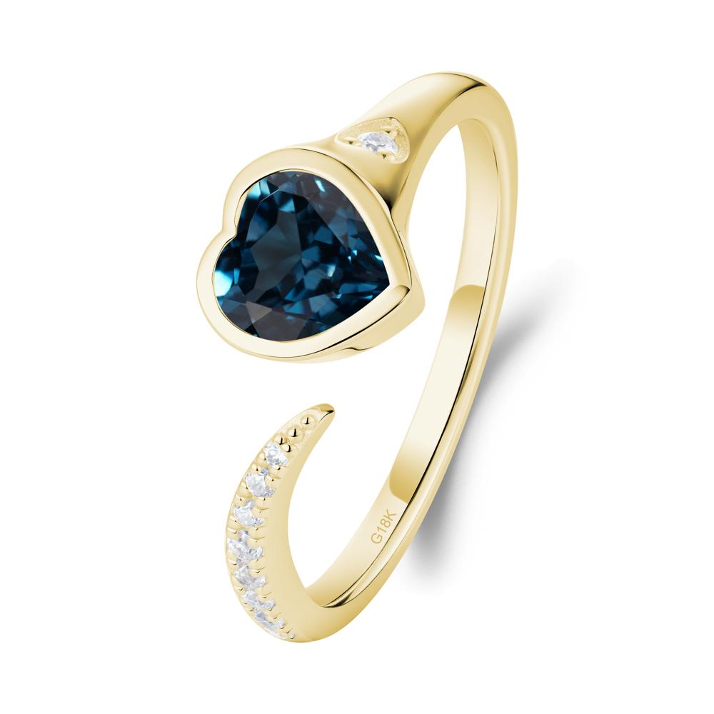 London Blue Topaz Open Engagement Ring - LUO Jewelry #metal_18k yellow gold