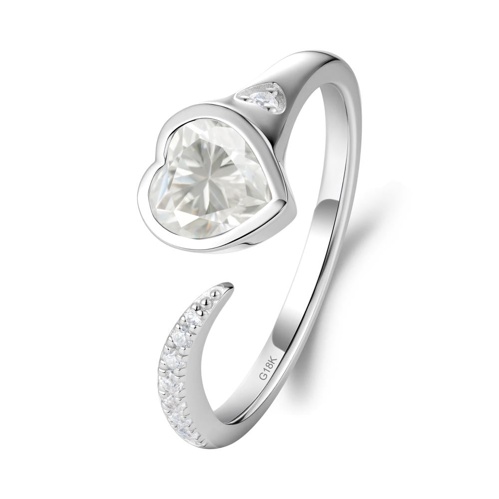 Moissanite Open Engagement Ring - LUO Jewelry #metal_18k white gold