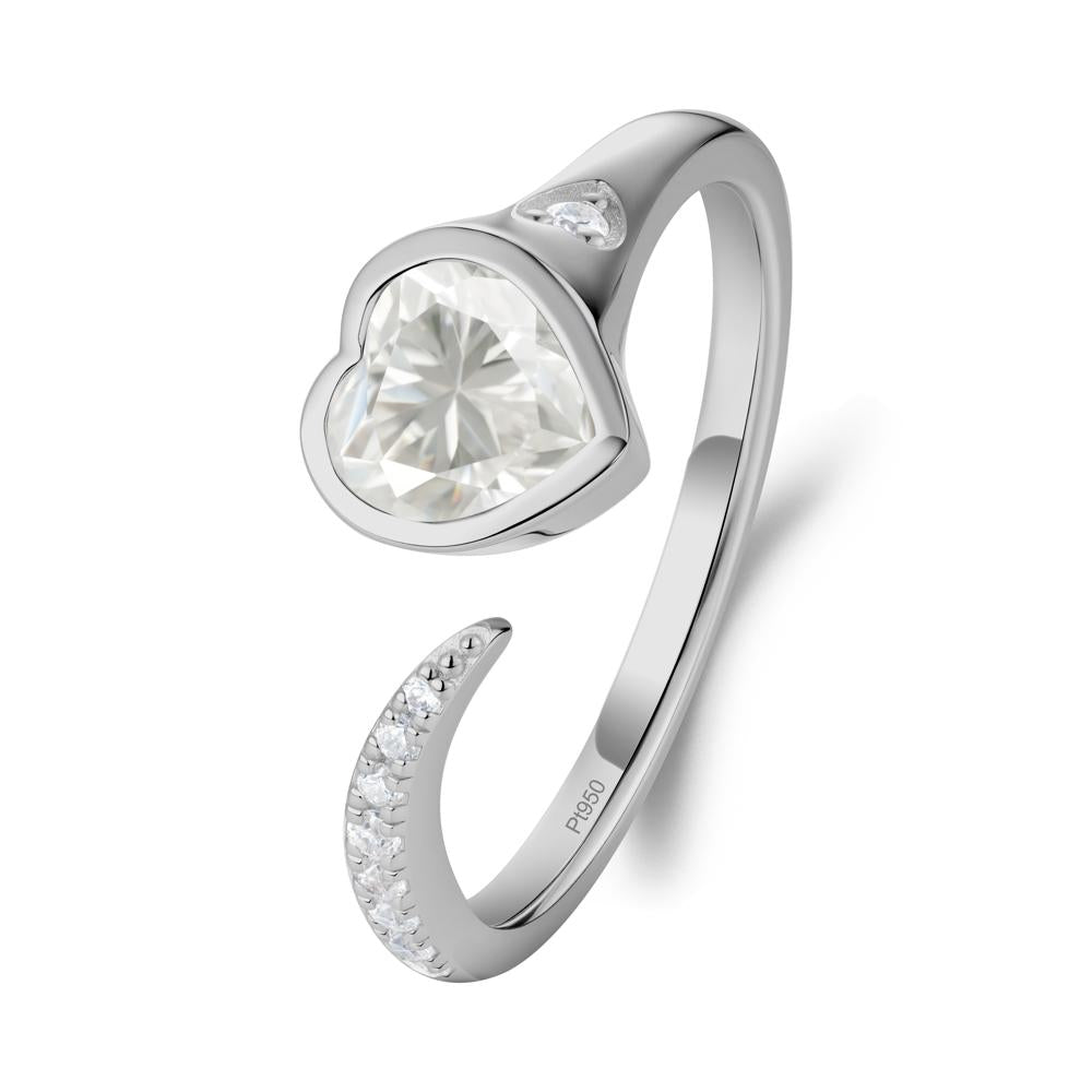 Moissanite Open Engagement Ring - LUO Jewelry #metal_platinum