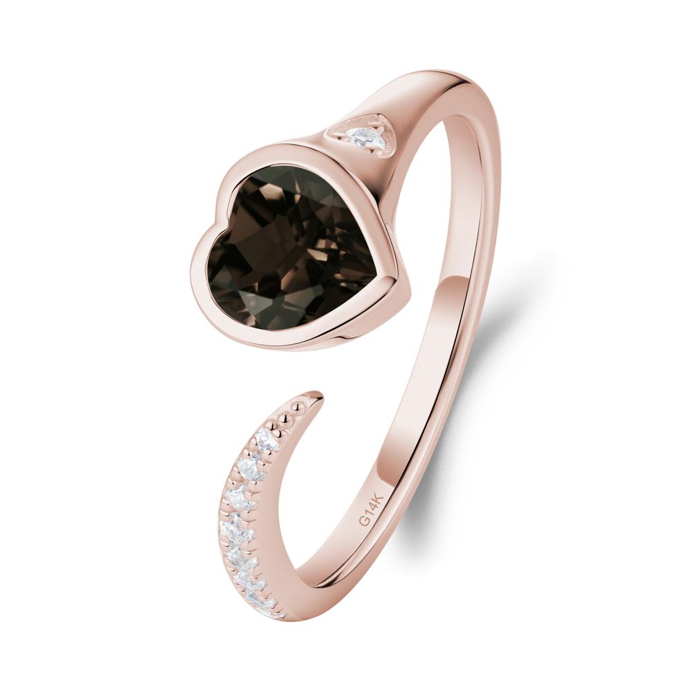 Smoky Quartz Open Engagement Ring - LUO Jewelry #metal_14k rose gold