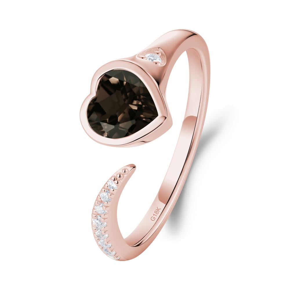 Smoky Quartz Open Engagement Ring - LUO Jewelry #metal_18k rose gold