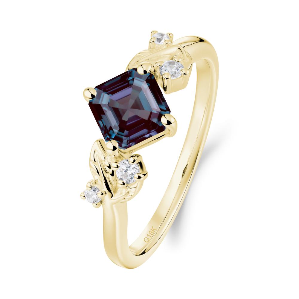 Nature Inspired Alexandrite Promise Ring - LUO Jewelry #metal_18k yellow gold