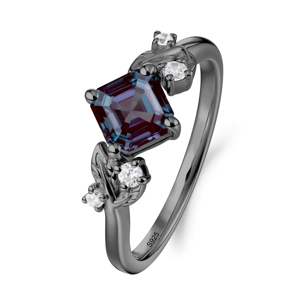 Nature Inspired Alexandrite Promise Ring - LUO Jewelry #metal_black finish sterling silver