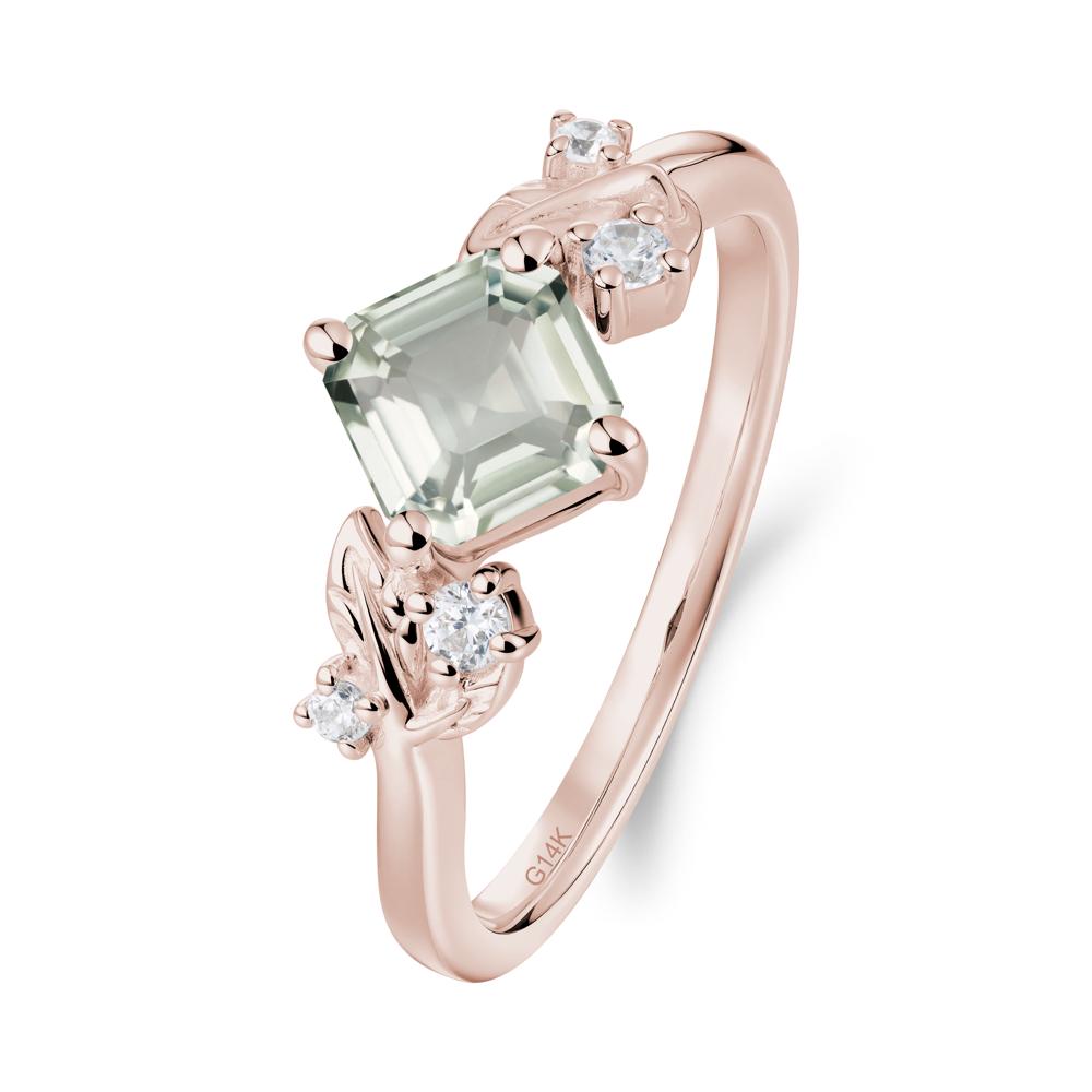 Nature Inspired Green Amethyst Promise Ring - LUO Jewelry #metal_14k rose gold